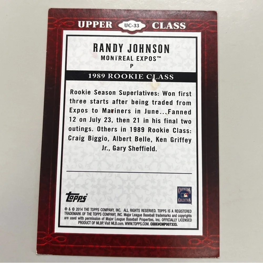 Randy Johnson 2014 Topps #UC-33 Upper Class